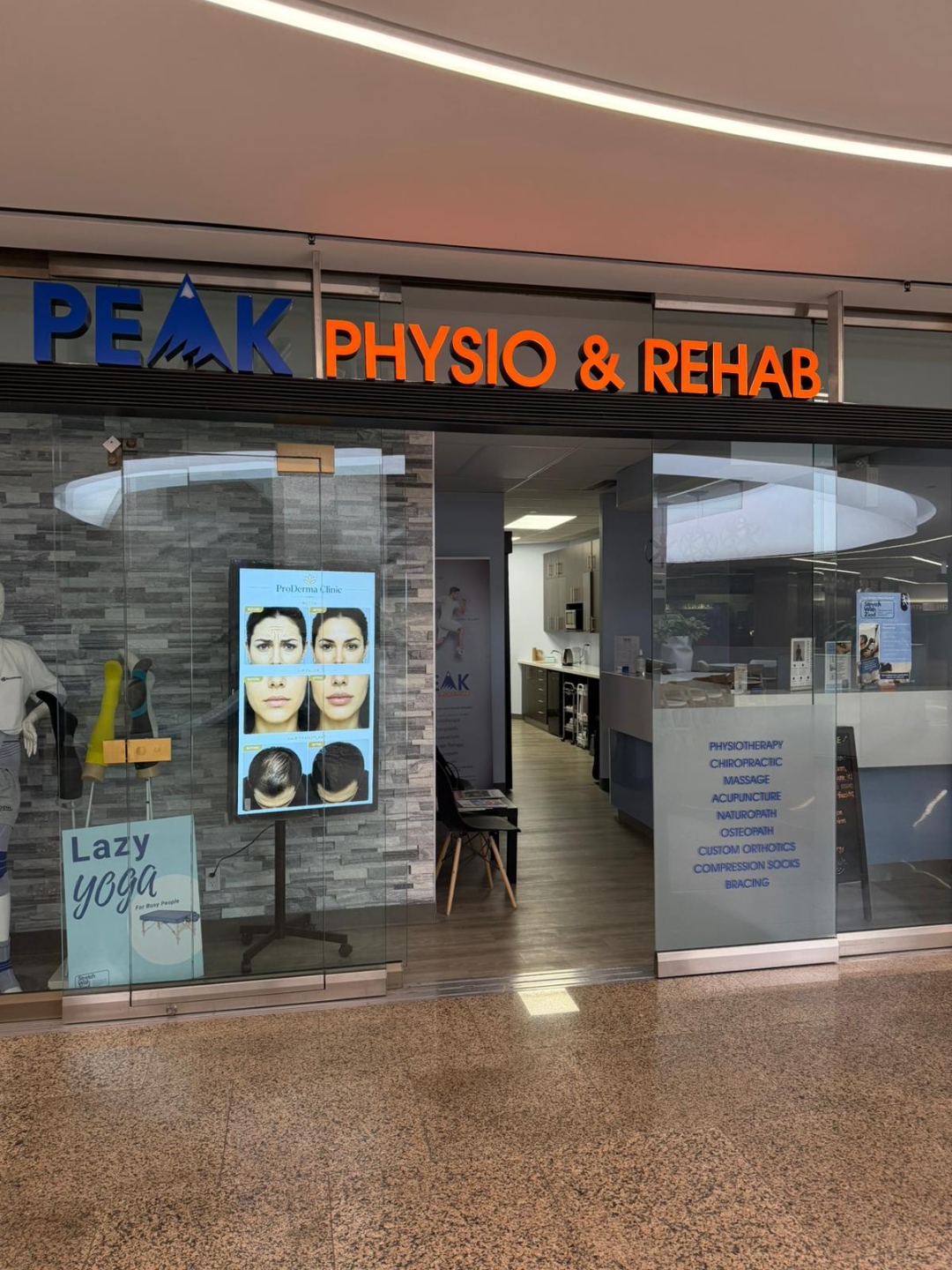 Clinic storefront at Peak Physio & Rehab
